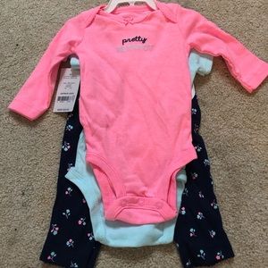 Carters Onesie, Pant Set baby Girl 3 months